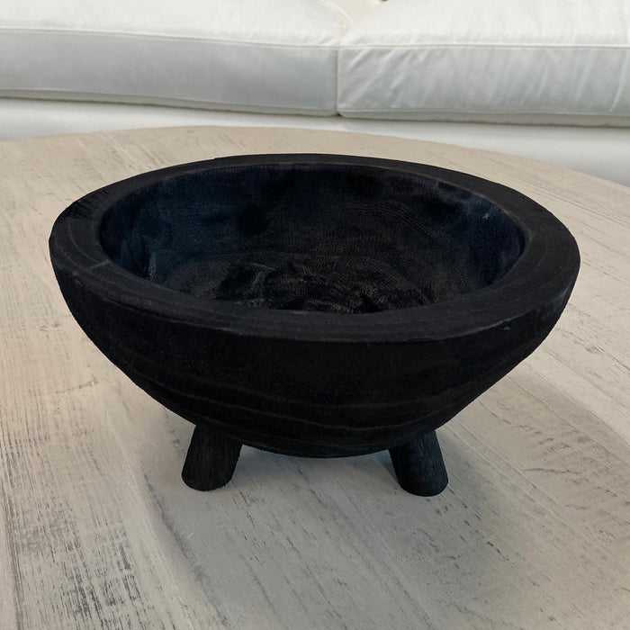 Wooden Artisan Bowl with 3 legs