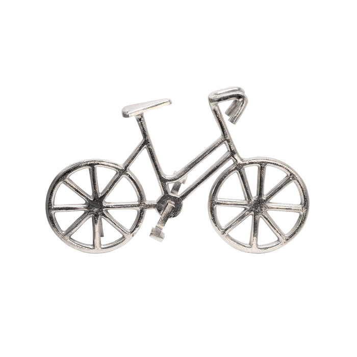 the cute silver bicycle