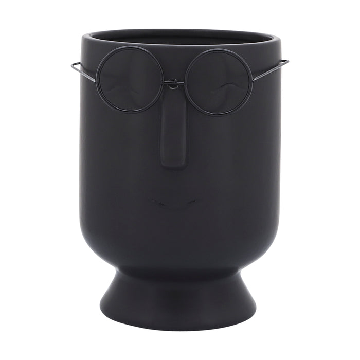 FACE WITH GLASSES - PLANTER - VASE