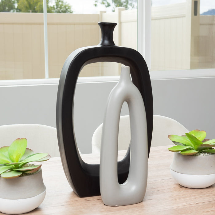 Open Cut-out Vase, Grey
