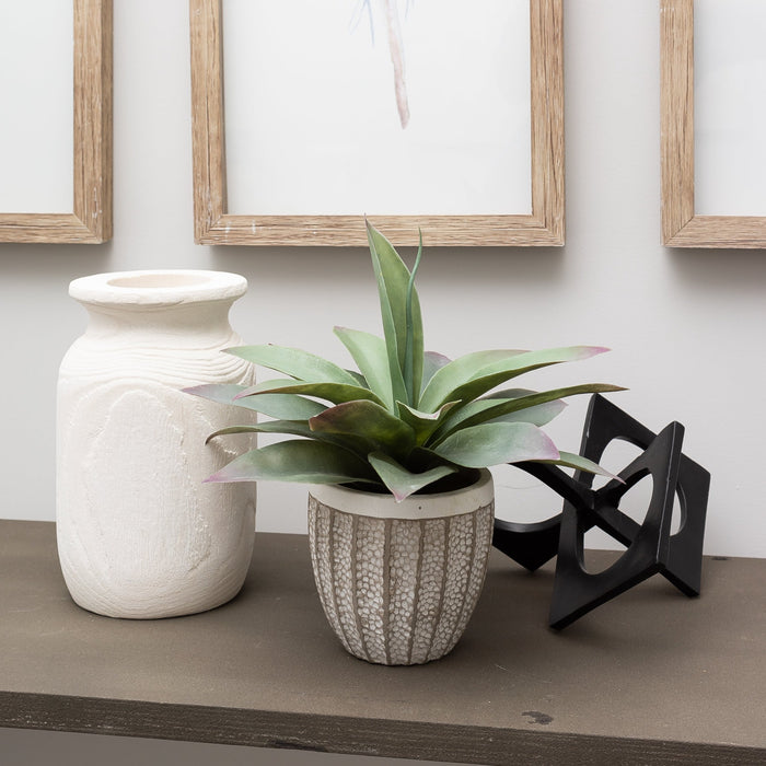Paulownia Wood Organic Vase, White